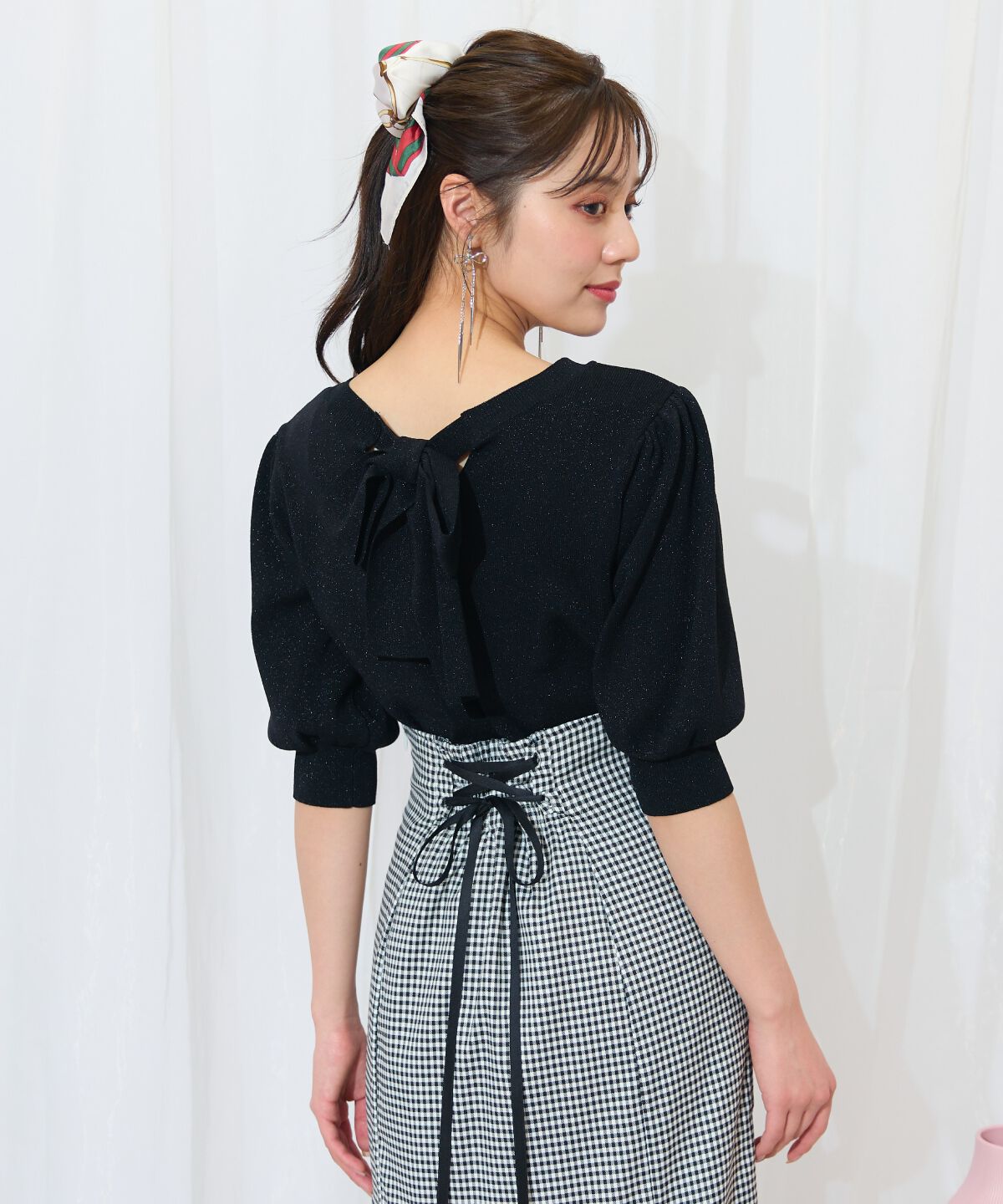 WILLSELECTION「2WAYリボンラメニットプルオーバー」|ニット・セーター|