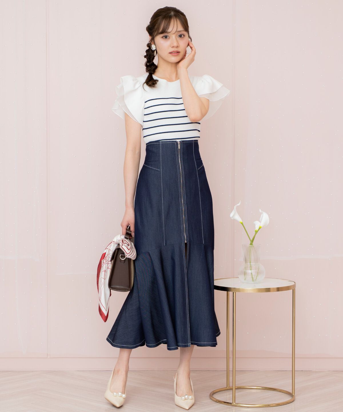 WILLSELECTION「ZIPデザインスリットマーメイドスカート」|フレア|