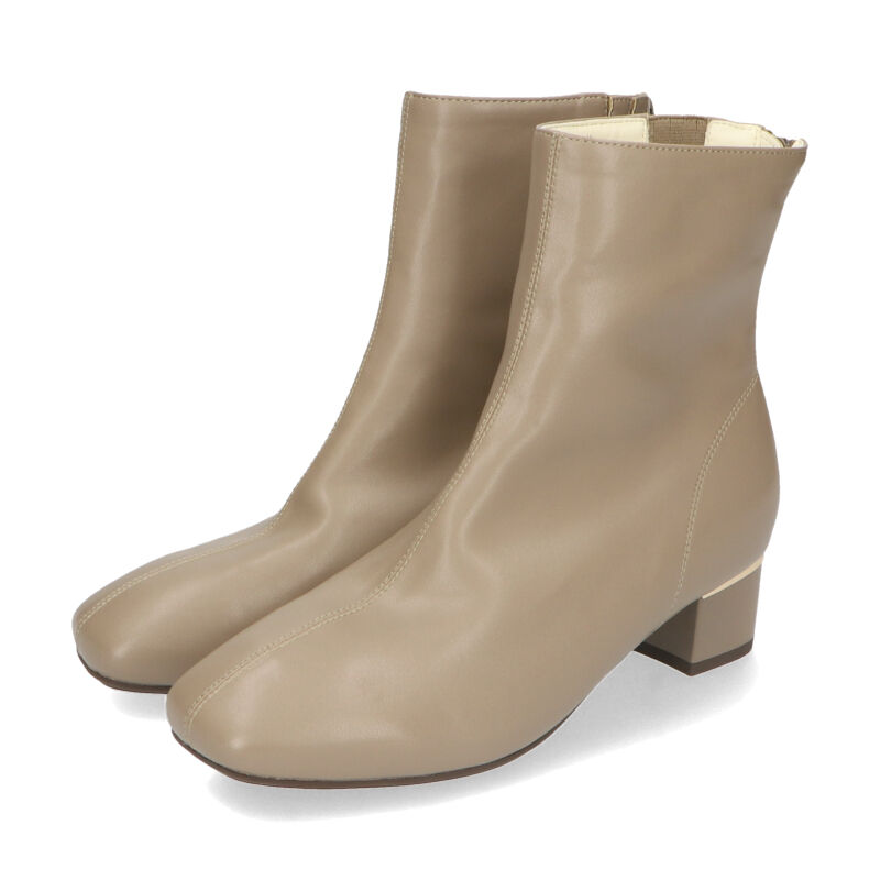 ORiental TRaffic「ソフトレザー メタリックライン ブーツ /31409 柔らかい 履き口に隠しゴム付き」|ショートブーツ|