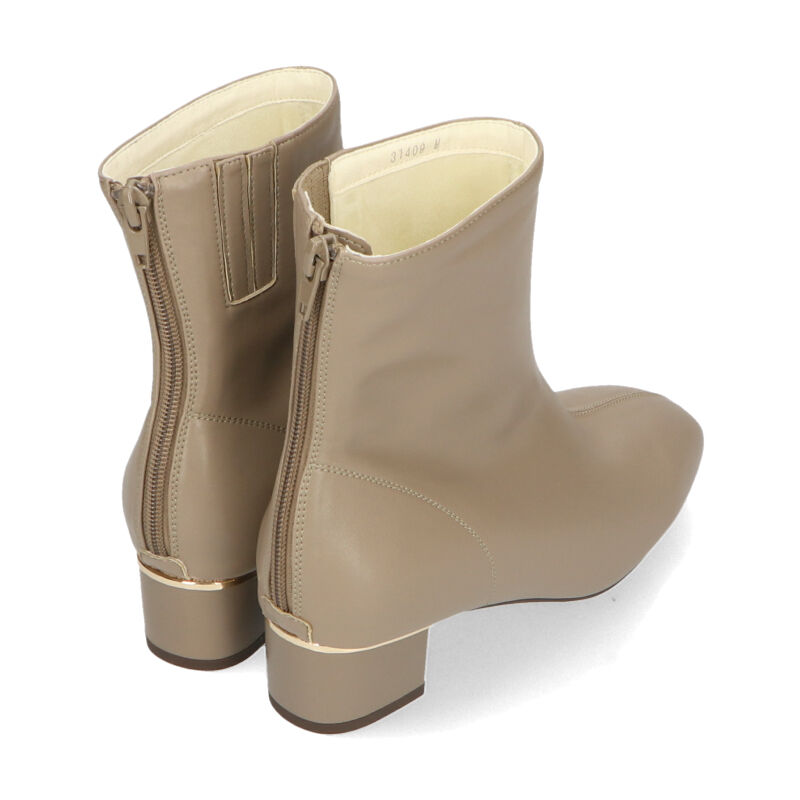 ORiental TRaffic「ソフトレザー メタリックライン ブーツ /31409 柔らかい 履き口に隠しゴム付き」|ショートブーツ|