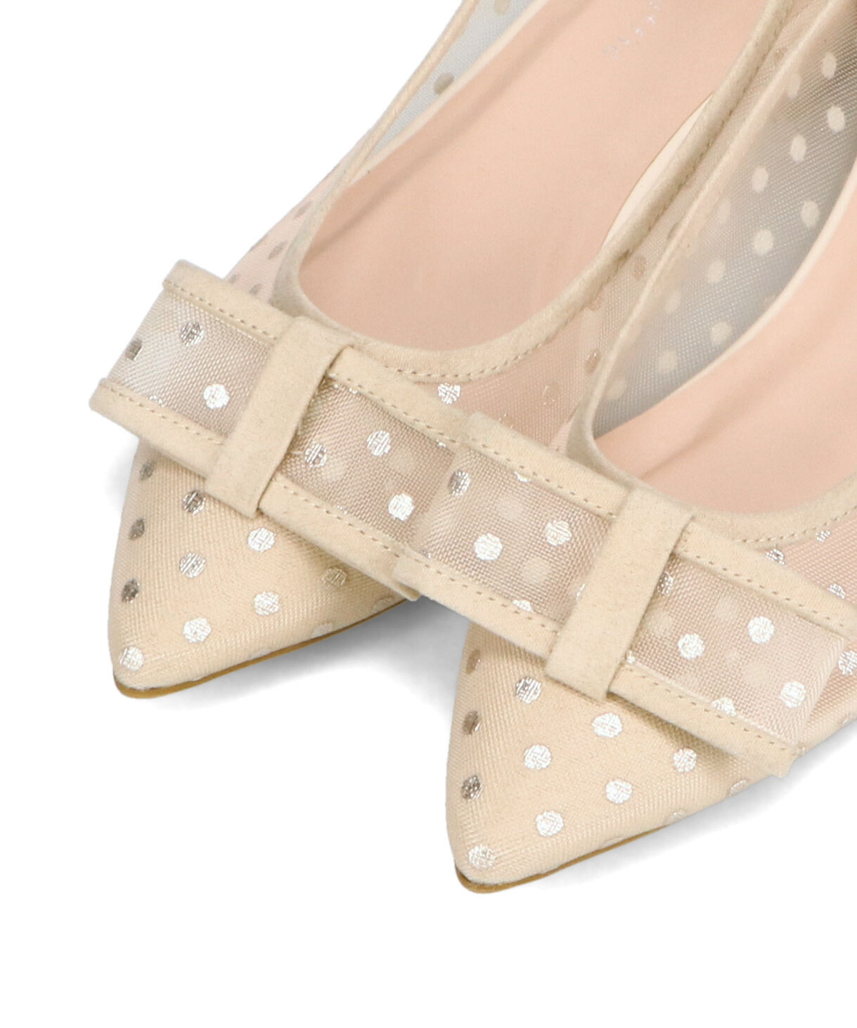 ORiental TRaffic「●2025春夏新作●ドットチュールリボンフラットパンプス/51123 トレンド 人気 フラット フェミニン」|パンプス|