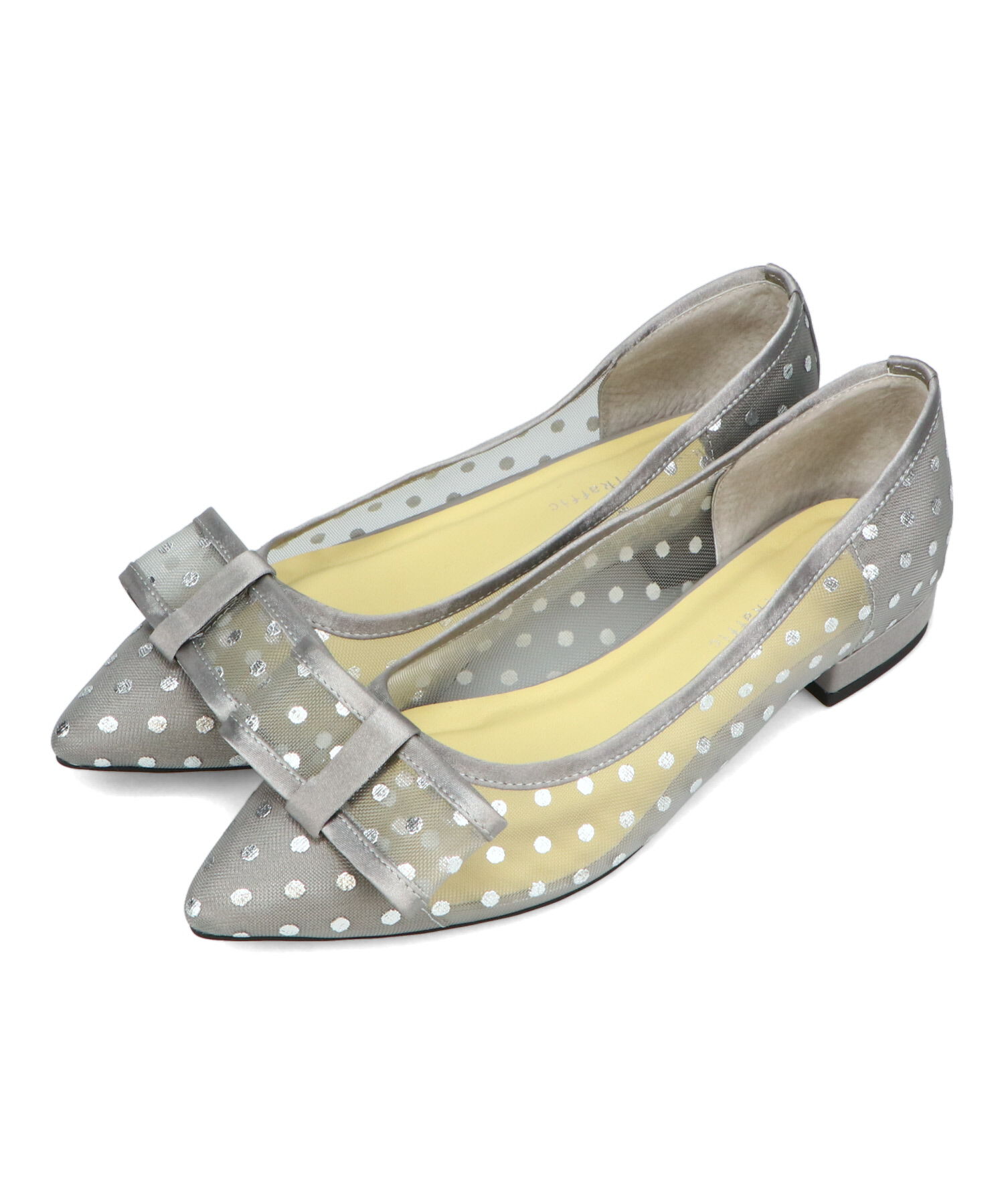 ORiental TRaffic「●2025春夏新作●ドットチュールリボンフラットパンプス/51123 トレンド 人気 フラット フェミニン」|パンプス|