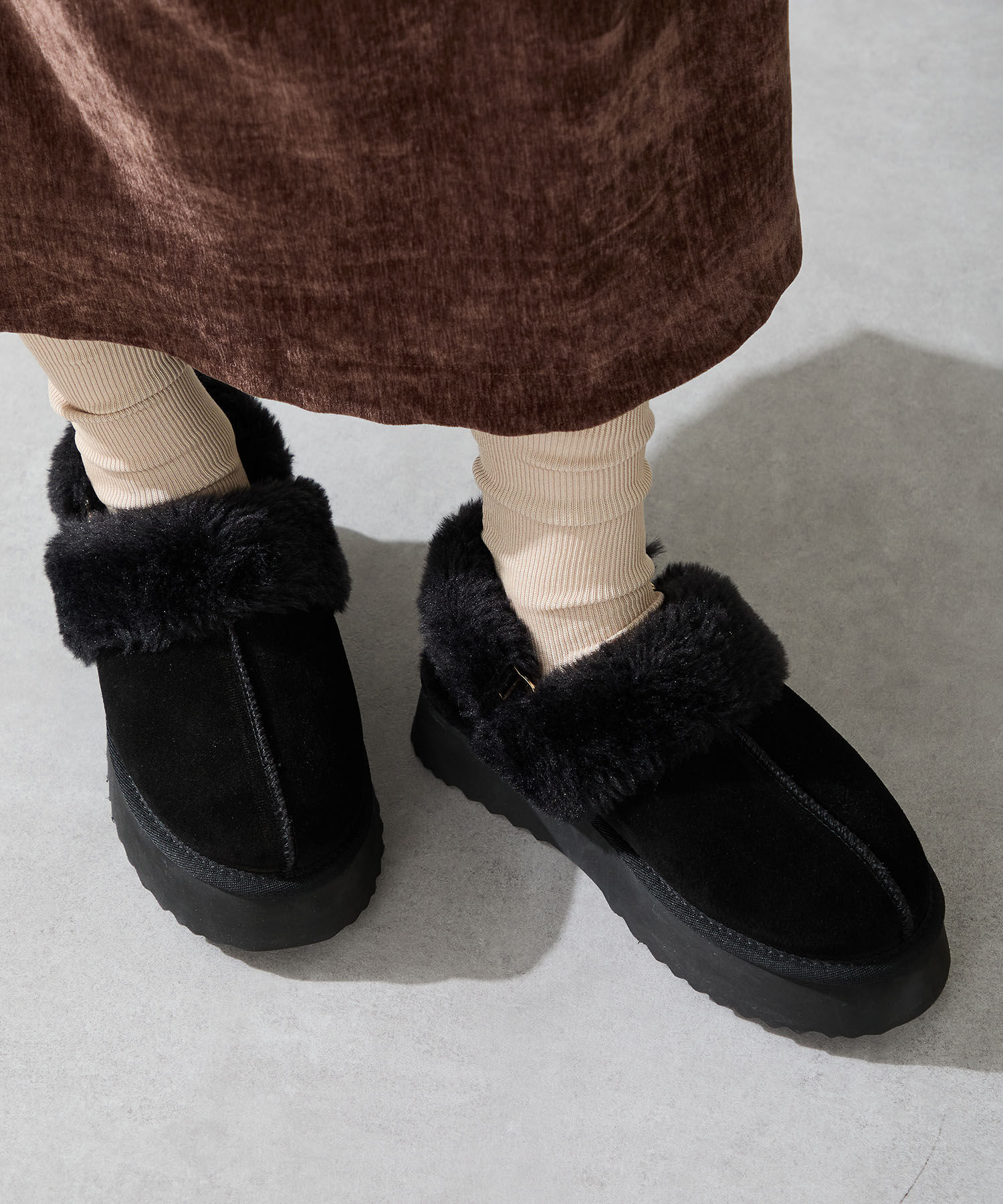 ORiental TRaffic「●2025秋冬新作● 【 厚底 】 ムートン 2way サンダル /51320 防寒」|サンダル|