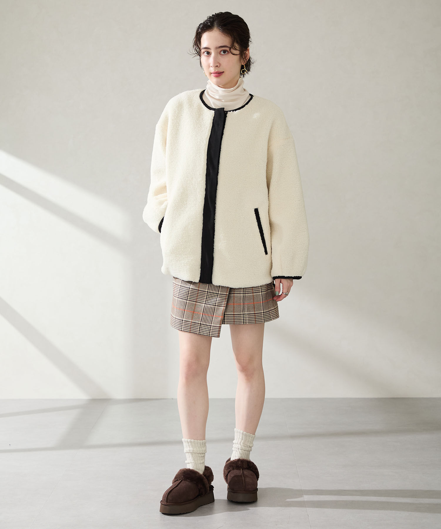 ORiental TRaffic「●2025秋冬新作● 【 厚底 】 ムートン 2way サンダル /51320 防寒」|サンダル|