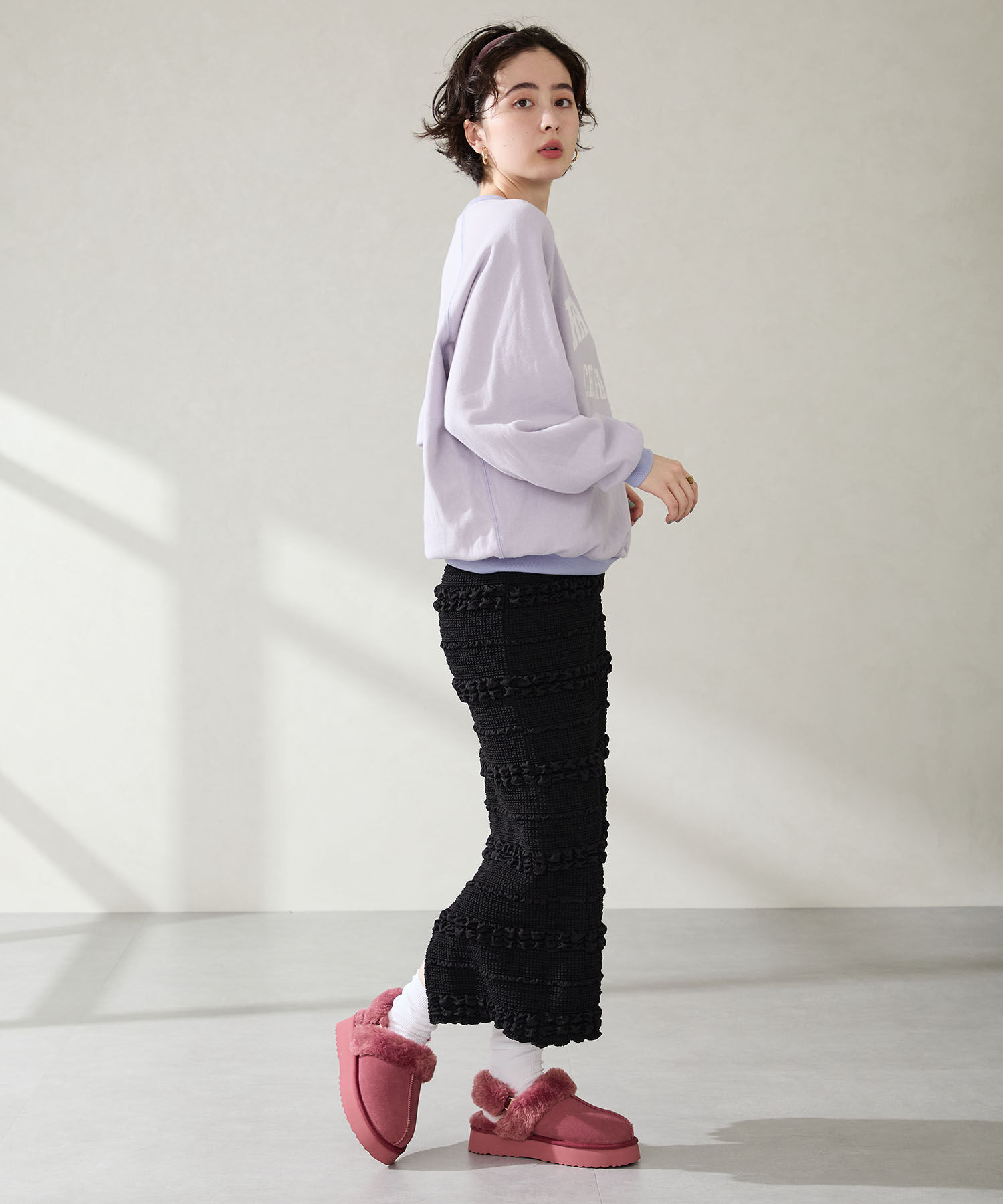 ORiental TRaffic「●2025秋冬新作● 【 厚底 】 ムートン 2way サンダル /51320 防寒」|サンダル|