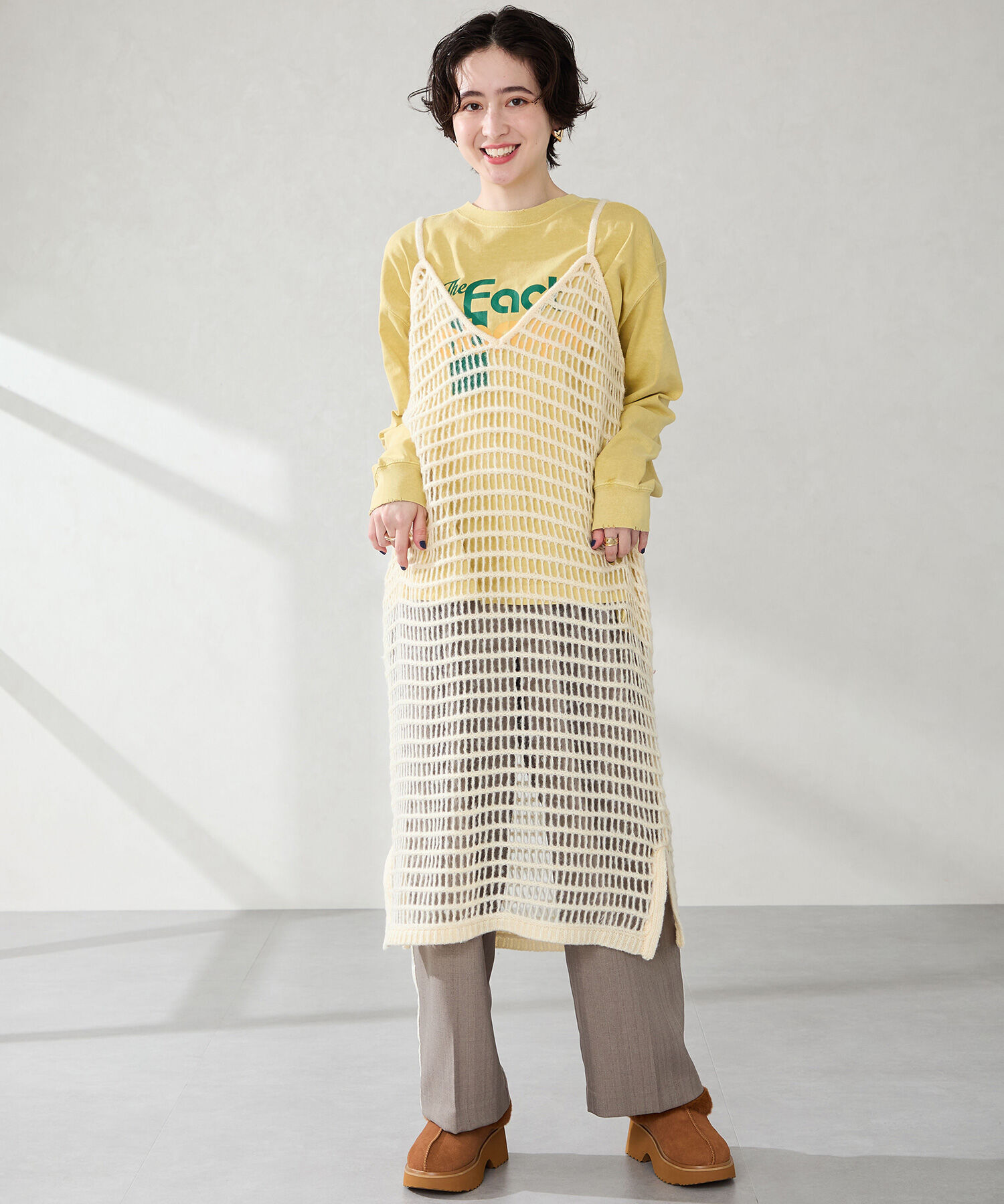 ORiental TRaffic「●2025秋冬新作●【 厚底 ・ 美脚 】 ムートン サボ /51325 ファー レオパード 防寒 」|サンダル|