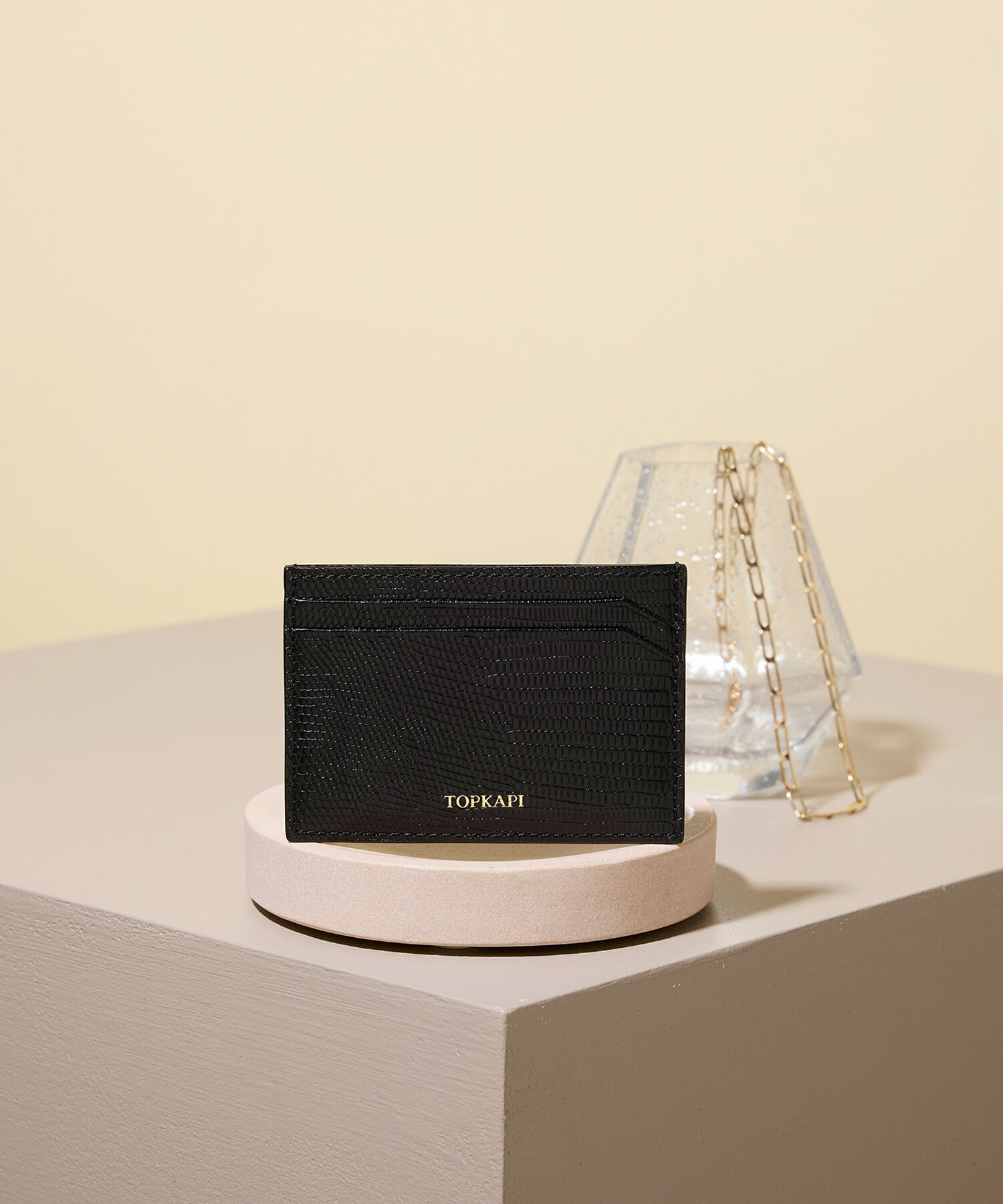 TOPKAPI 「イタリアンレザー リザード型押し パスケース LUCIA ルチア」|定期入れ|ブラック