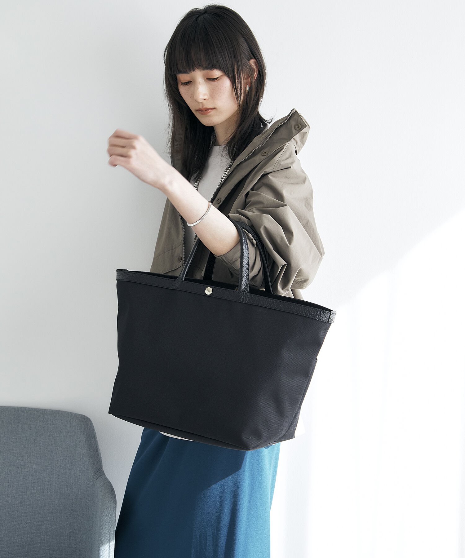 TOPKAPI BREATH「【Breath TOPKAPI】NORM ノーム リサイクル ポリエステル シュリンクレザー コンビ A4 トート バッグ」|トートバッグ|