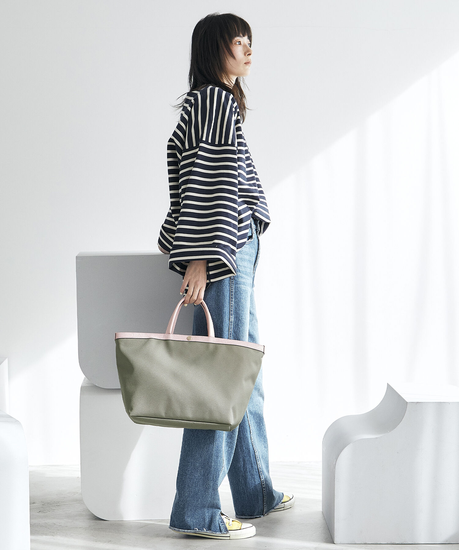 TOPKAPI BREATH「【Breath TOPKAPI】NORM ノーム リサイクル ポリエステル シュリンクレザー コンビ A4 トート バッグ」|トートバッグ|