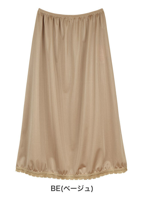 intesucre「アンテシュクレ シンプルランジェリー 裾ゴムレース ペチコート 65丈 日本製 TLP202」|インナー|BE