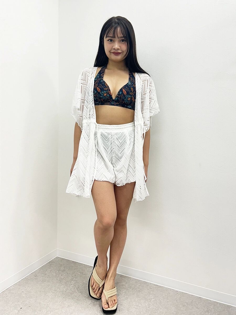 Riberce「【お水OK！リゾートアイテム】水着の上からサラッと羽織れるヘリンボーン編みレースガウン」|その他|