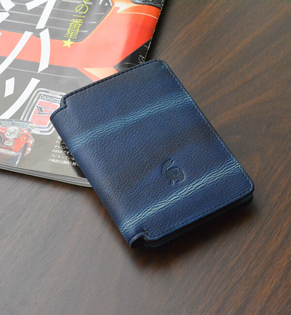 Kinuya Indigo「W410 本革　藍染め　絞り　Wallet」|財布|