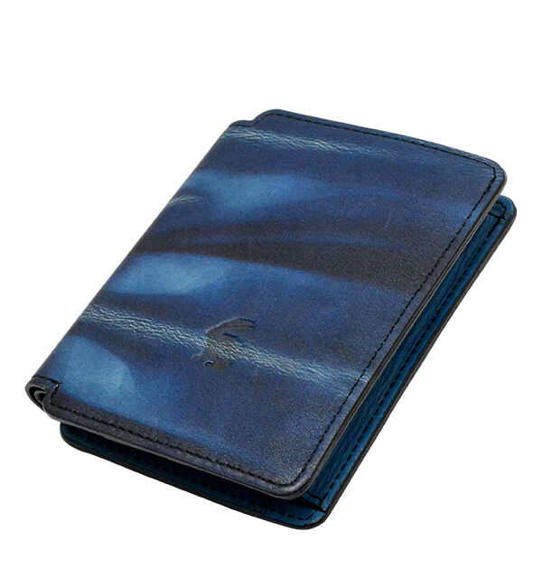 Kinuya Indigo「W410 本革　藍染め　絞り　Wallet」|財布|