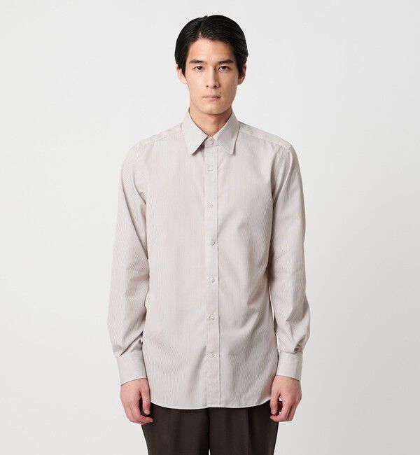 UNITED ARROWS「イージーケア AG ペンシルストライプ ラウンドレギュラーカラー シャツ 抗菌防臭」|シャツ・ブラウス|