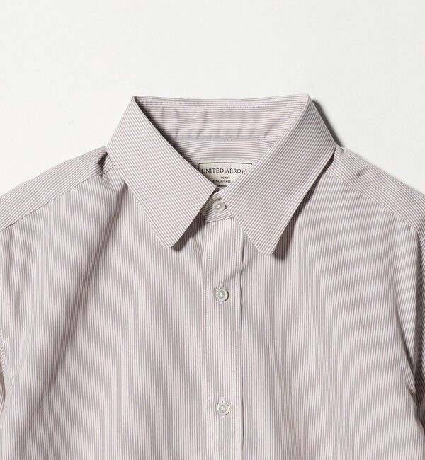 UNITED ARROWS「イージーケア AG ペンシルストライプ ラウンドレギュラーカラー シャツ 抗菌防臭」|シャツ・ブラウス|
