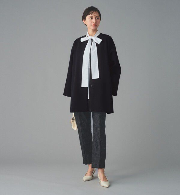 UNITED ARROWS「SPONGY Aライン ミドルコート」|ノーカラーコート|