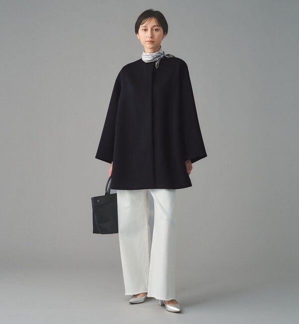 UNITED ARROWS「SPONGY Aライン ミドルコート」|ノーカラーコート|