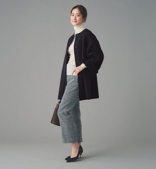 UNITED ARROWS「SPONGY Aライン ミドルコート」|ノーカラーコート|