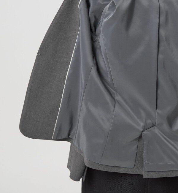 UNITED ARROWS green label relaxing「ダブルクロス ノーラペル ジャケット ウォッシャブル ストレッチ」|ノーカラージャケット|