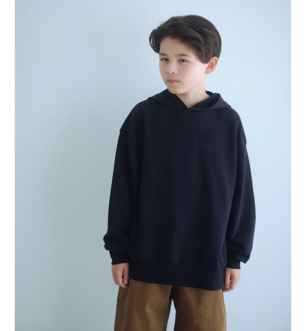 UNITED ARROWS green label relaxing「【WEB限定】裏毛 フード プルオーバー / スウェット / トレーナー  / キッズ 100cm-160cm」|パーカー|BLACK