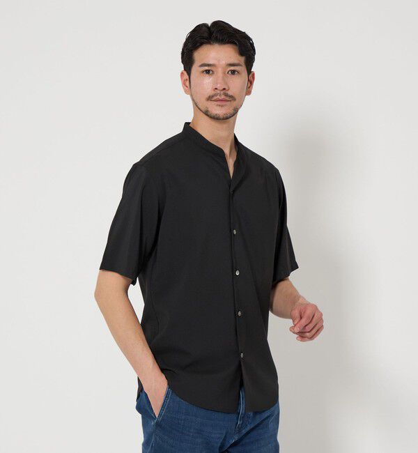 BEAUTY&YOUTH UNITED ARROWS「【WEB限定 WARDROBE SMART】ドレープ  バンドカラー スキッパーシャツ」|シャツ・ブラウス|