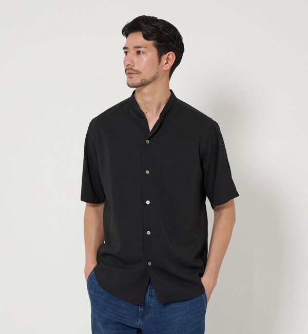 BEAUTY&YOUTH UNITED ARROWS「【WEB限定 WARDROBE SMART】ドレープ  バンドカラー スキッパーシャツ」|シャツ・ブラウス|