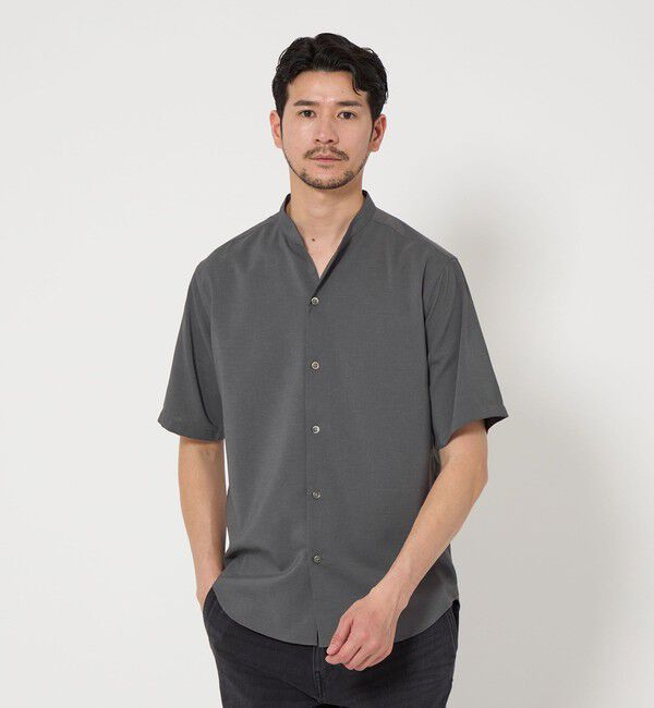 BEAUTY&YOUTH UNITED ARROWS「【WEB限定 WARDROBE SMART】ドレープ  バンドカラー スキッパーシャツ」|シャツ・ブラウス|