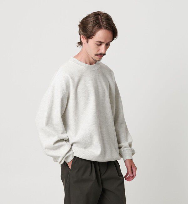 BEAUTY&YOUTH UNITED ARROWS「メランジ ワッフル バルーン クルーネック カットソー」|Tシャツ・カットソー|LT.GRAY