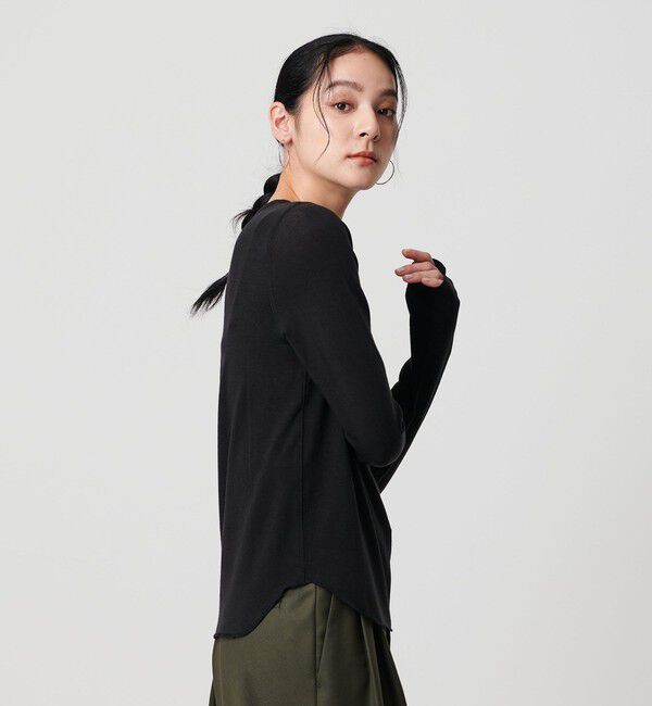 BEAUTY&YOUTH UNITED ARROWS「セルロースウールブレンド クルーネックカットソー」|Tシャツ・カットソー|BLACK