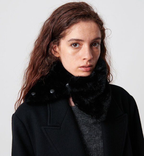 ATTISESSION「＜ATTISESSION＞ファーライク マフラー」|マフラー|BLACK