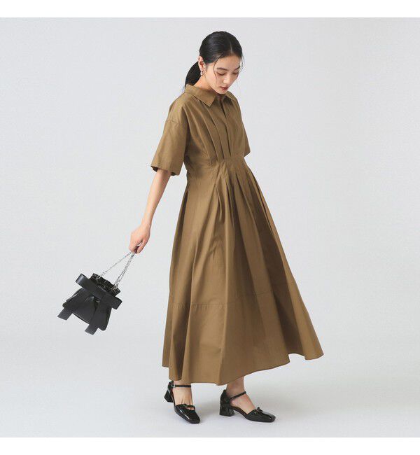 Ray BEAMS 「タック ウエスト シャツ ワンピース」|ワンピース|