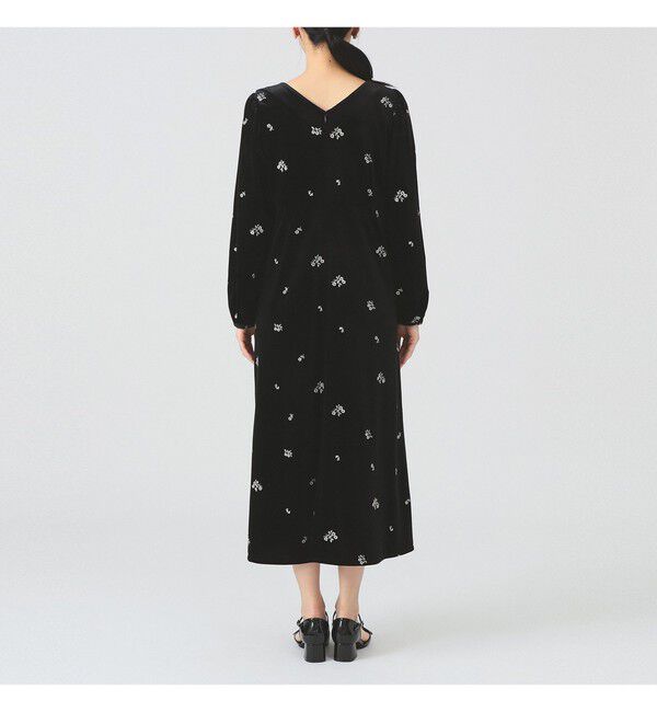Ray BEAMS 「ベロア 刺繍 ワンピース」|ワンピース|