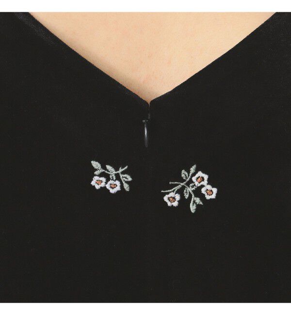 Ray BEAMS 「ベロア 刺繍 ワンピース」|ワンピース|