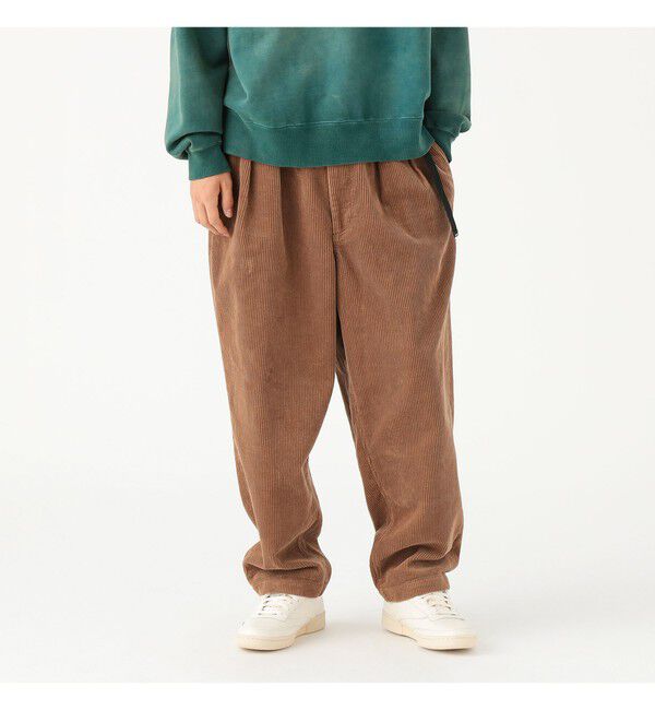 BEAMS「ワイドテーパード ウェービング  コーデュロイパンツ」|チノ|LT.BROWN