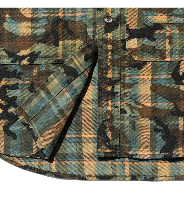 BEAMS PLUS「Adventure Shirt Work Plaid Camo Over Print」|シャツ・ブラウス|