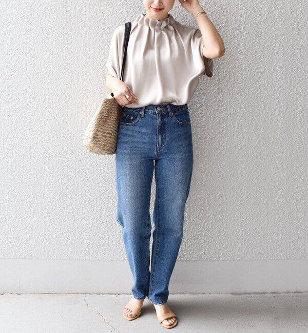 SHIPS for women「〈手洗い可能〉ネック ギャザー ソリッド ブラウス 」|シャツ・ブラウス|