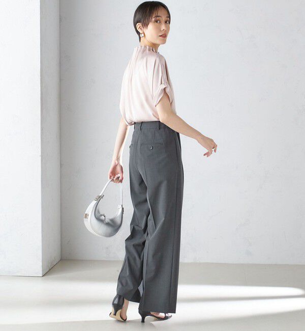 SHIPS for women「〈手洗い可能〉ネック ギャザー ソリッド ブラウス 」|シャツ・ブラウス|