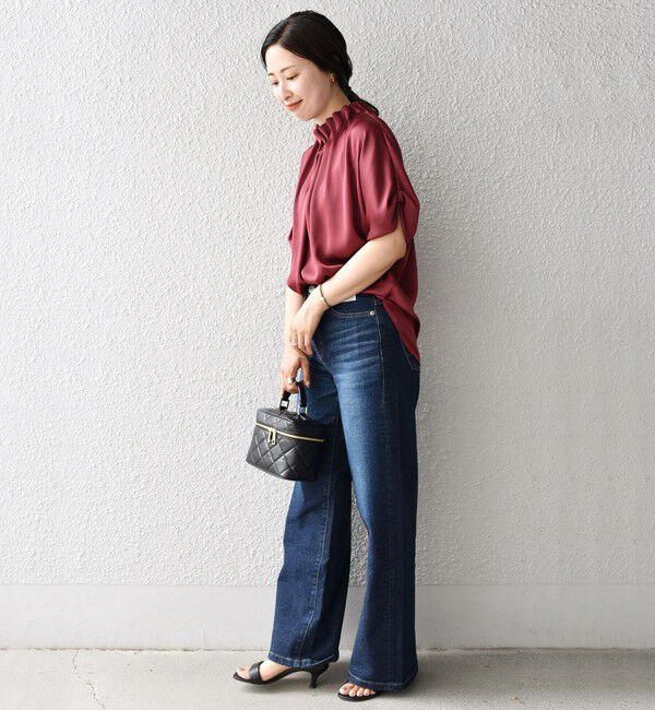 SHIPS for women「〈手洗い可能〉ネック ギャザー ソリッド ブラウス 」|シャツ・ブラウス|