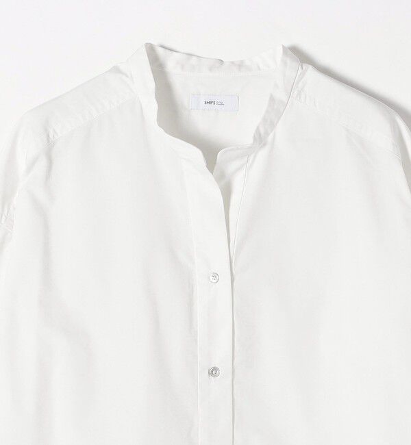 SHIPS any「《一部追加予約》SHIPS any:〈洗濯機可能〉REPREVE バンド カラー シャツ」|シャツ・ブラウス|