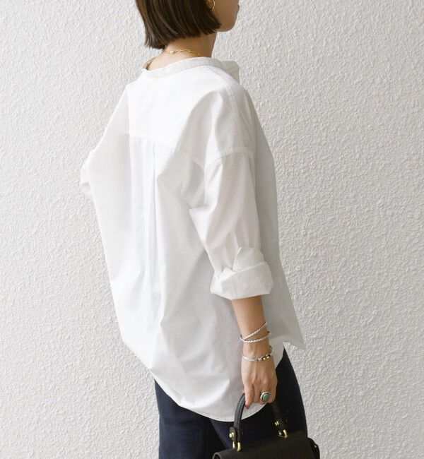 SHIPS any「《一部追加予約》SHIPS any:〈洗濯機可能〉REPREVE バンド カラー シャツ」|シャツ・ブラウス|