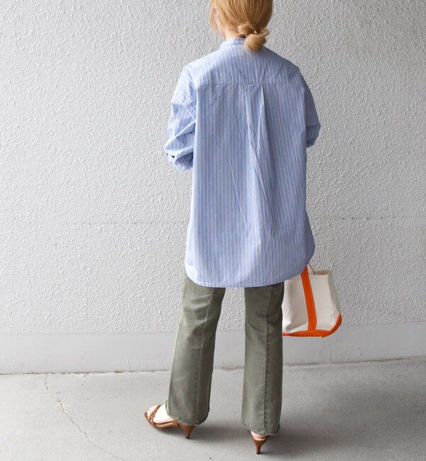 SHIPS any「《一部追加予約》SHIPS any:〈洗濯機可能〉REPREVE バンド カラー シャツ」|シャツ・ブラウス|