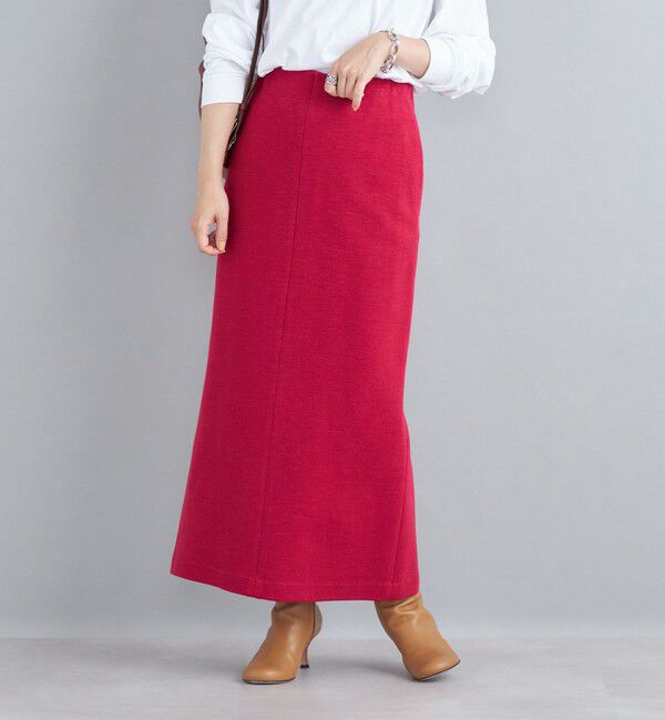 SHIPS for women「〈手洗い可能〉ヘビーミラノリブタイトスカート」|タイト|ピンク系