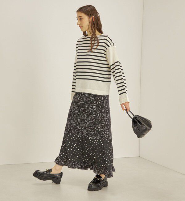 SHIPS for women「〈手洗い可能〉切替 プリント セミフレア スカート」|スカート|