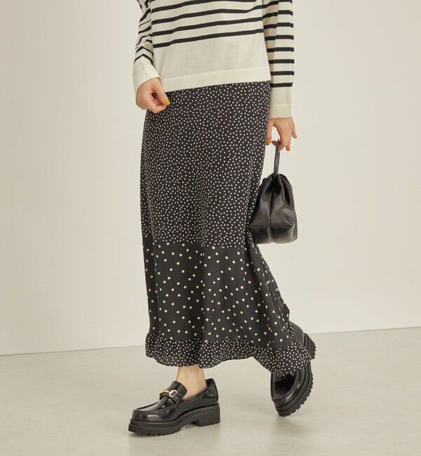 SHIPS for women「〈手洗い可能〉切替 プリント セミフレア スカート」|スカート|