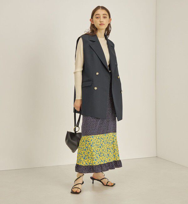 SHIPS for women「〈手洗い可能〉切替 プリント セミフレア スカート」|スカート|