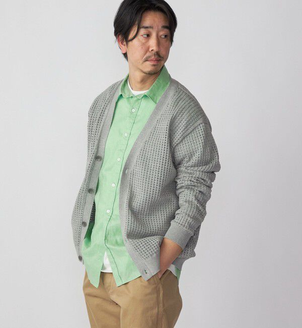 SHIPS「SHIPS:〈手洗い可能〉12ゲージ クロシェライク アイレット カーディガン」|カーディガン|