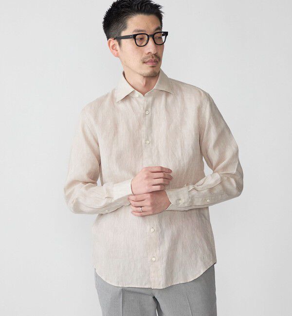 SHIPS「SHIPS: ウォッシュド リネン 無地 シャツ」|シャツ・ブラウス|