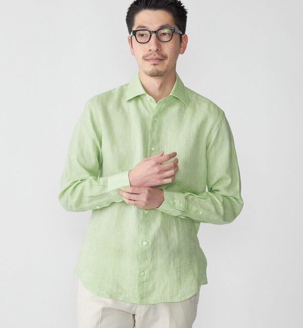 SHIPS「SHIPS: ウォッシュド リネン 無地 シャツ」|シャツ・ブラウス|