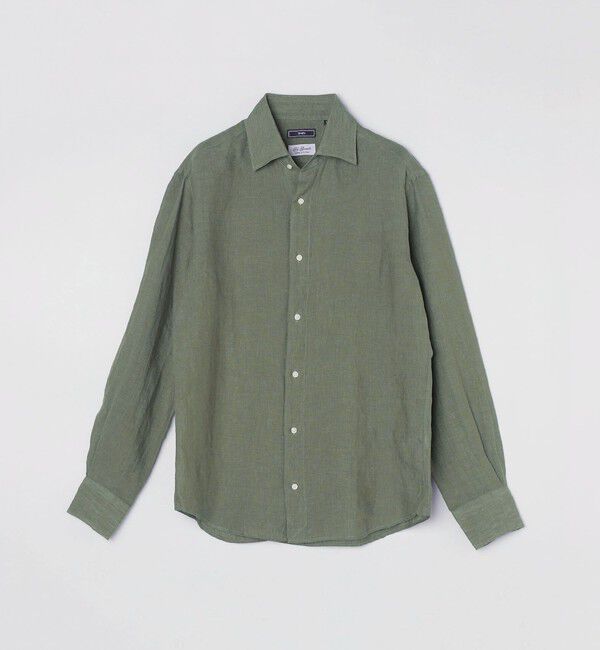 SHIPS「SHIPS: ウォッシュド リネン 無地 シャツ」|シャツ・ブラウス|ライトオリーブ