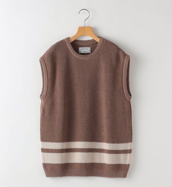 SHIPS KIDS「【SHIPS KIDS別注】ARCH&LINE:155cm / ギマ コットン ベスト」|ベスト・ジレ|キャメル